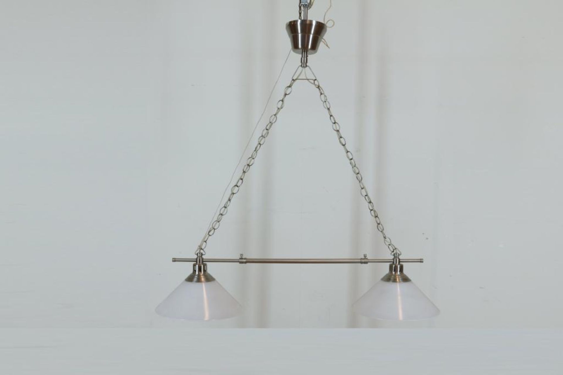 Deels metalen 2 lichts hanglamp