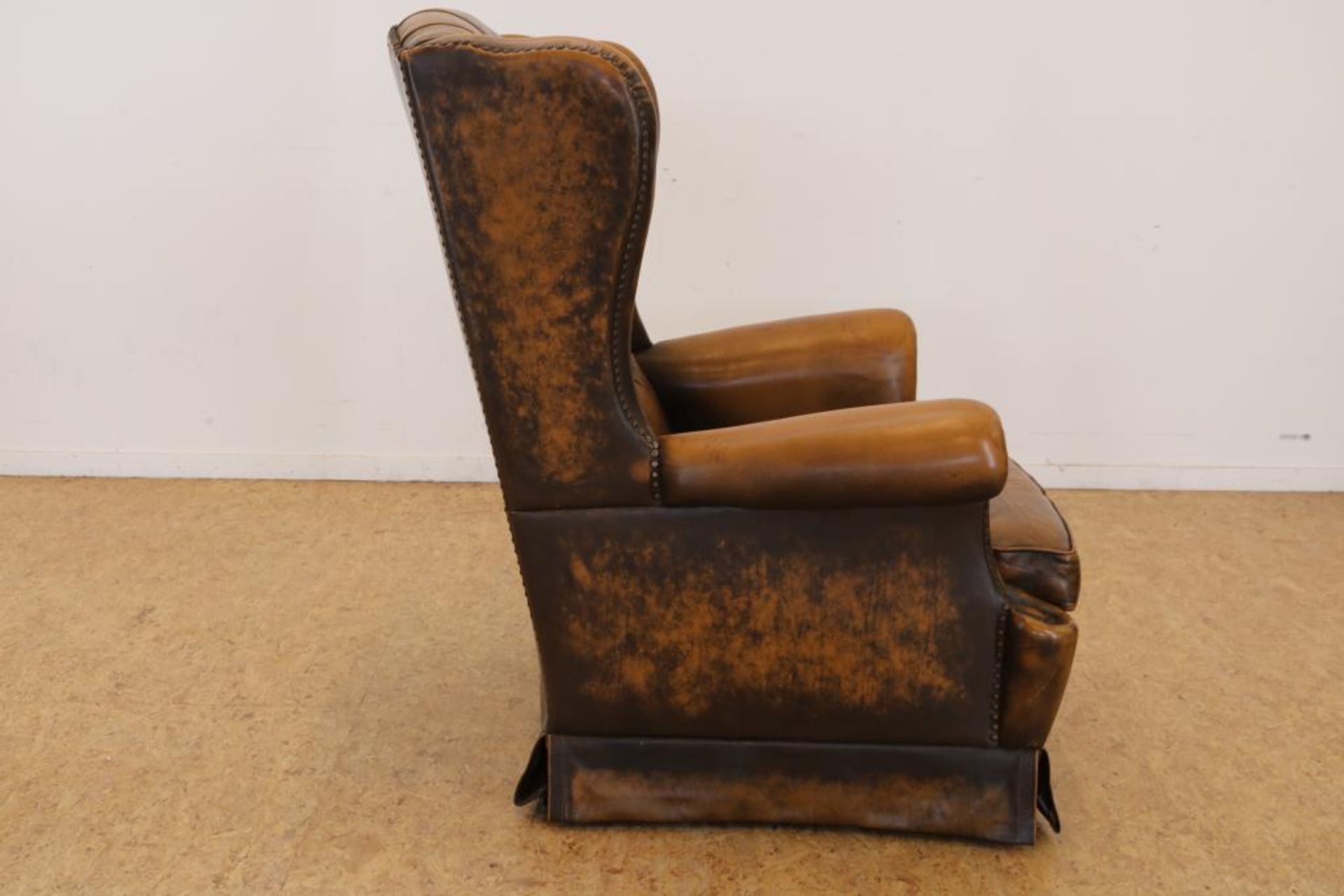 Chesterfield leren oorfauteuil - Image 4 of 4