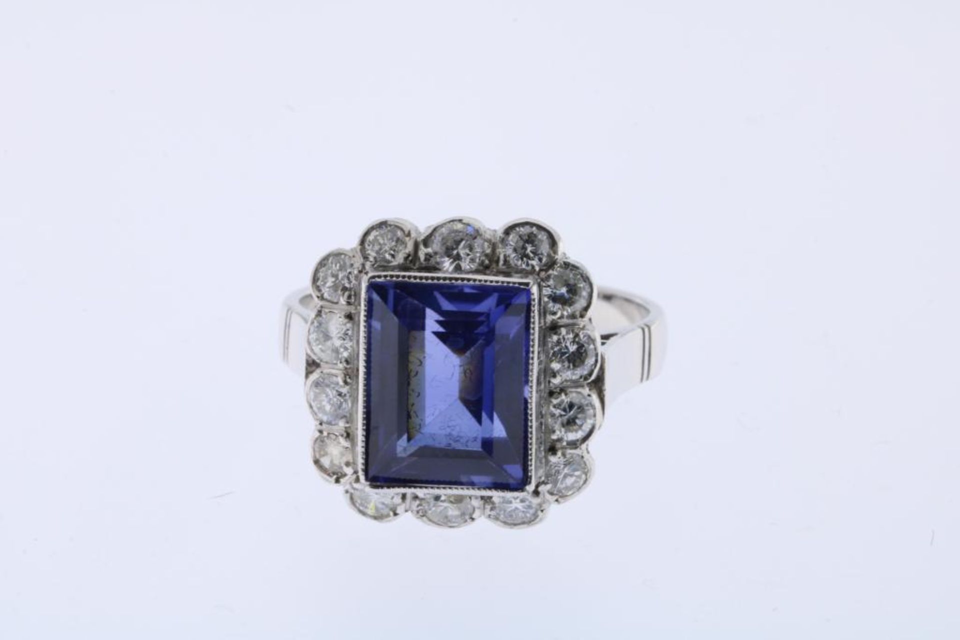 Palladium ring bezet met diamanten - Image 2 of 3