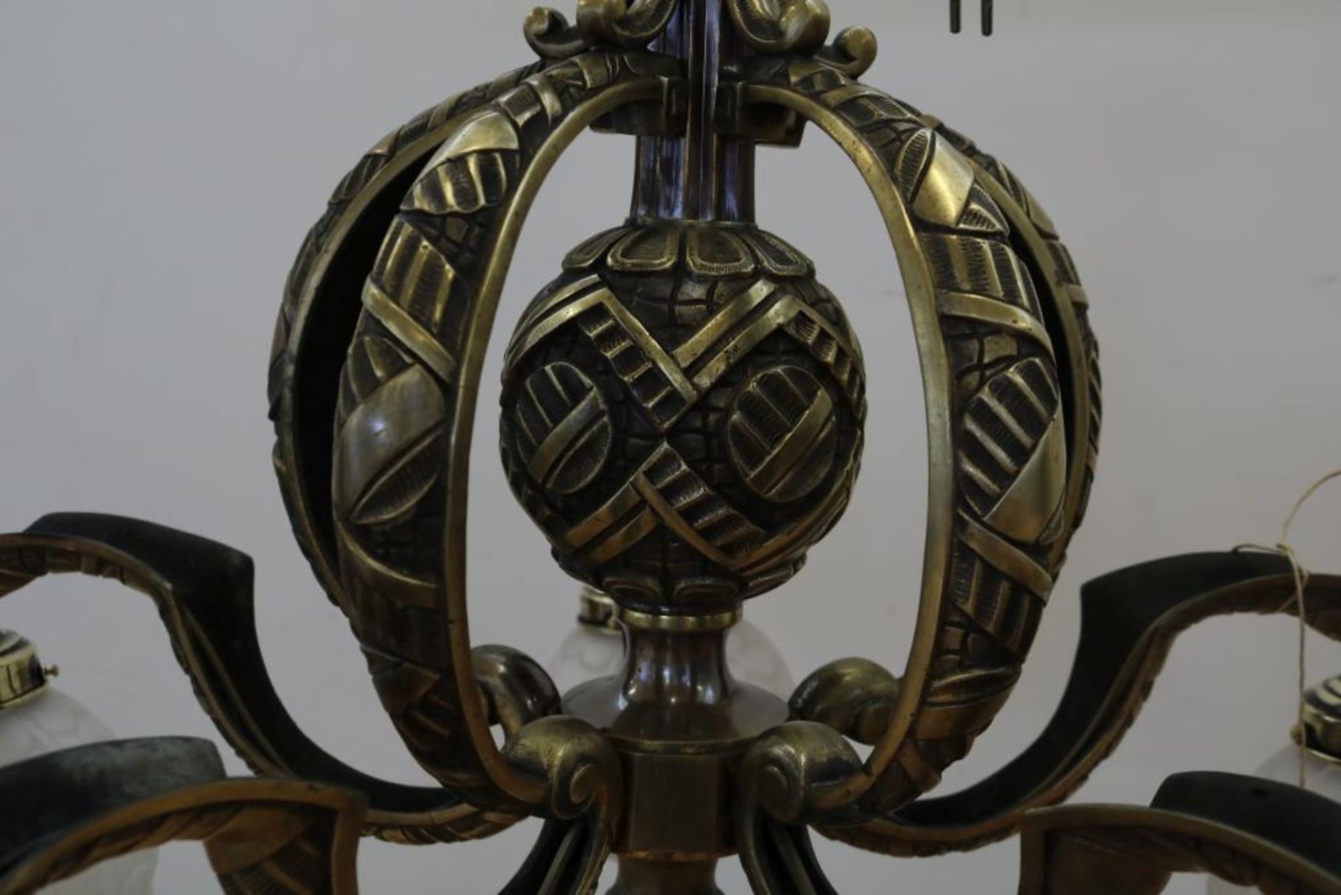 Bronzen Art Deco hanglamp - Image 2 of 2