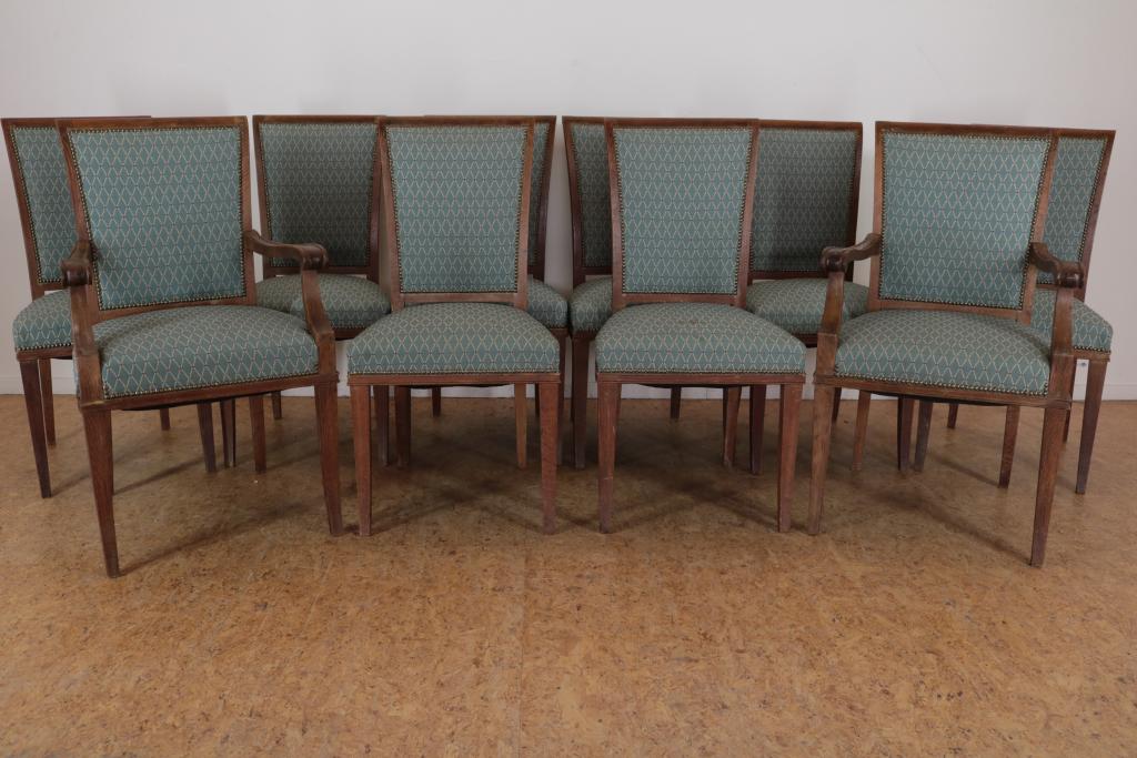 Set van 10 eiken stoelen