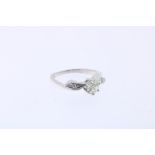 Witgouden solitaire ring met diamant