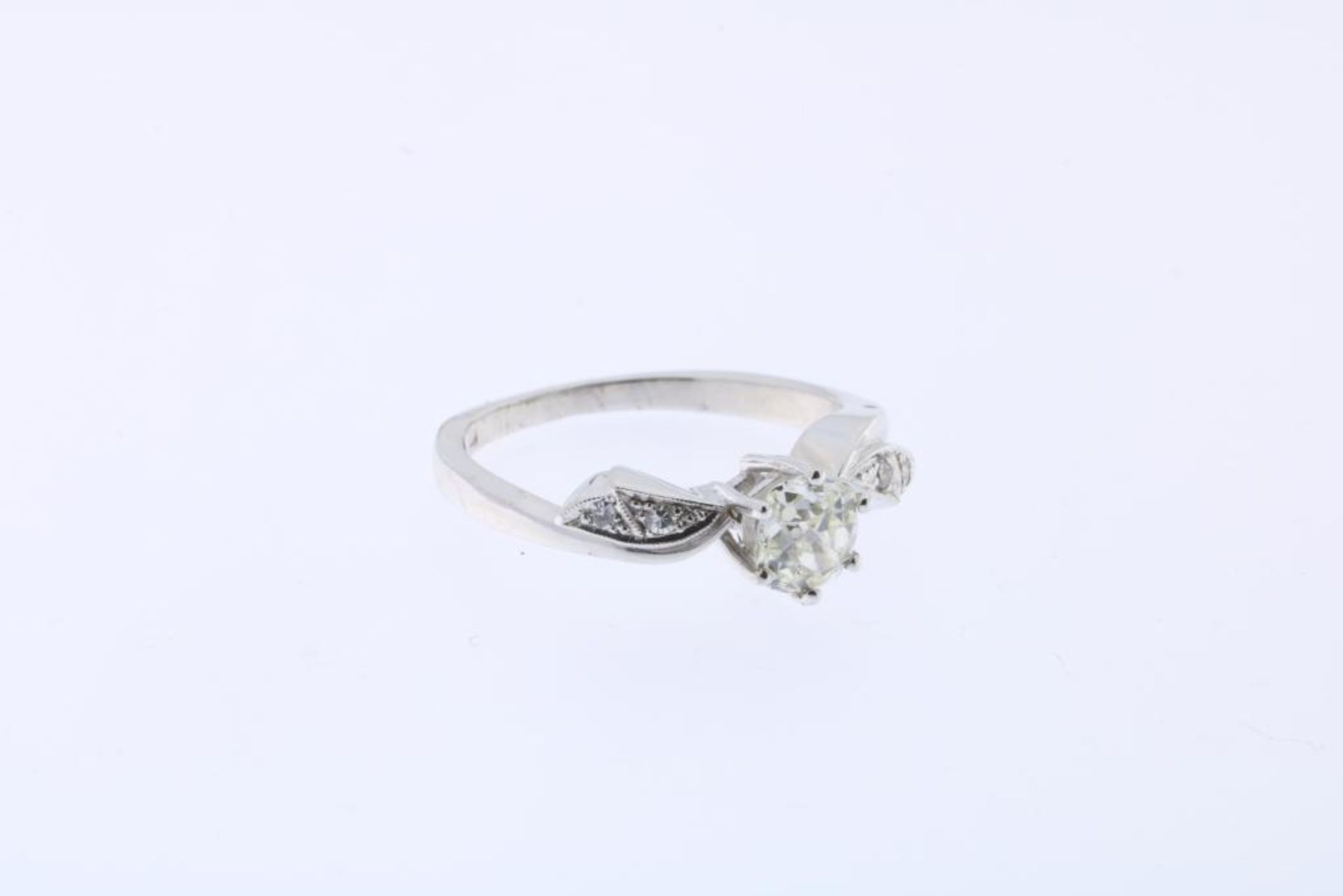 Witgouden solitaire ring met diamant