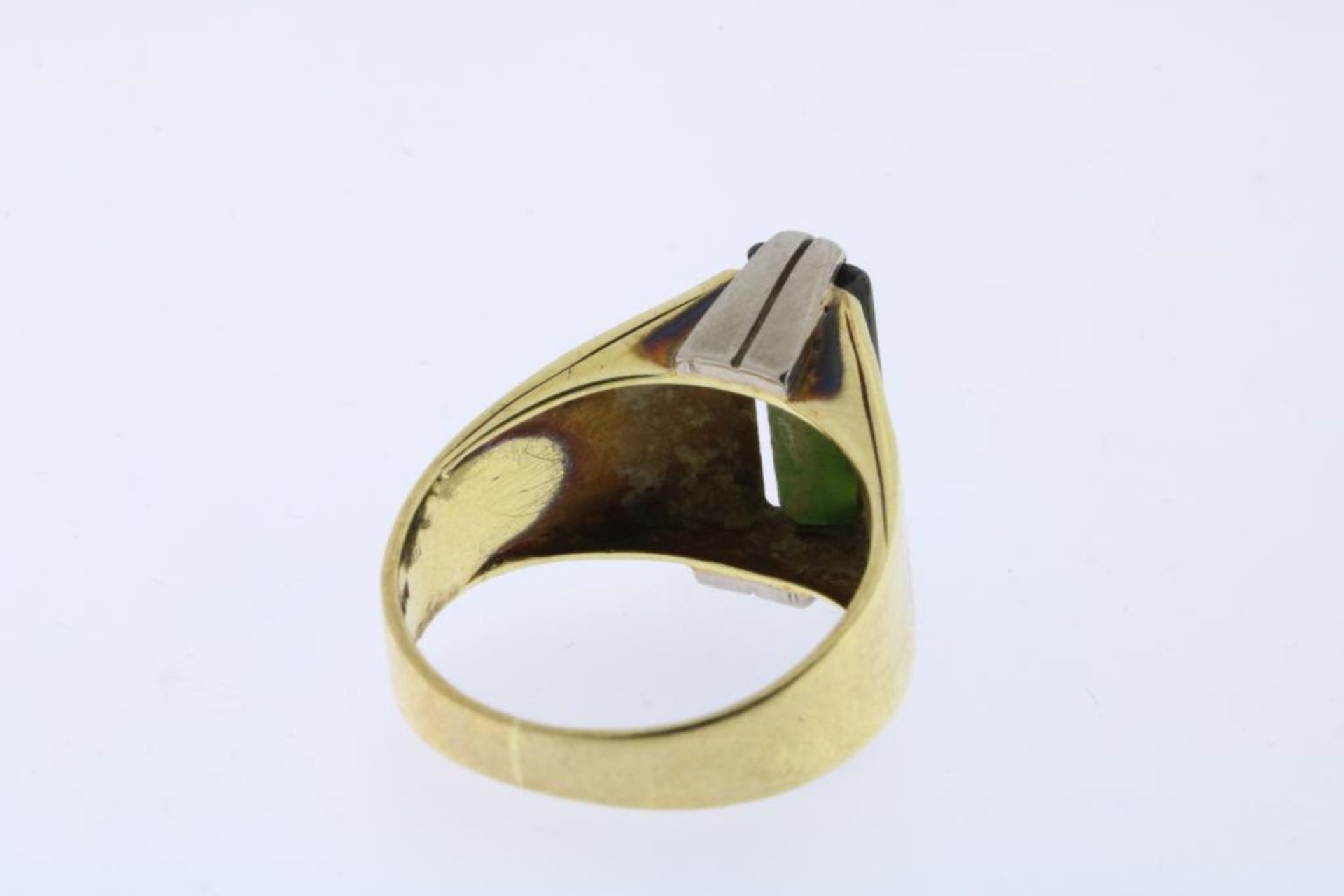 Moderne gouden ring, groene toermalijn - Image 2 of 3