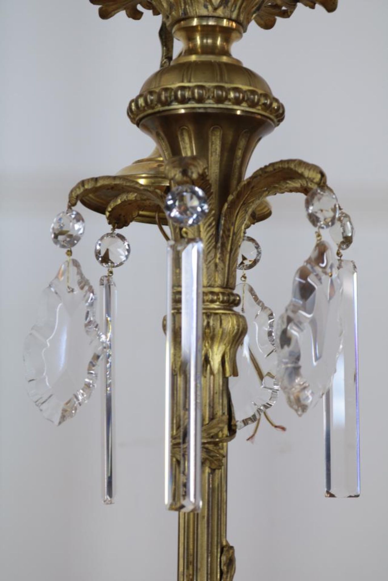 Verguld bronzen 6-lichts hangkroon - Image 3 of 3