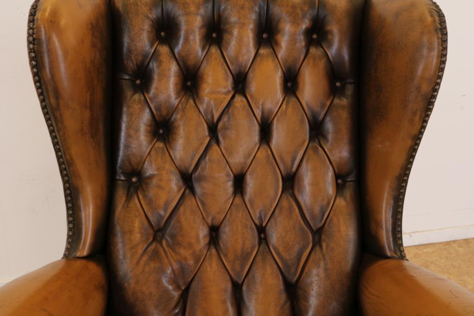 Chesterfield leren oorfauteuil - Image 4 of 4