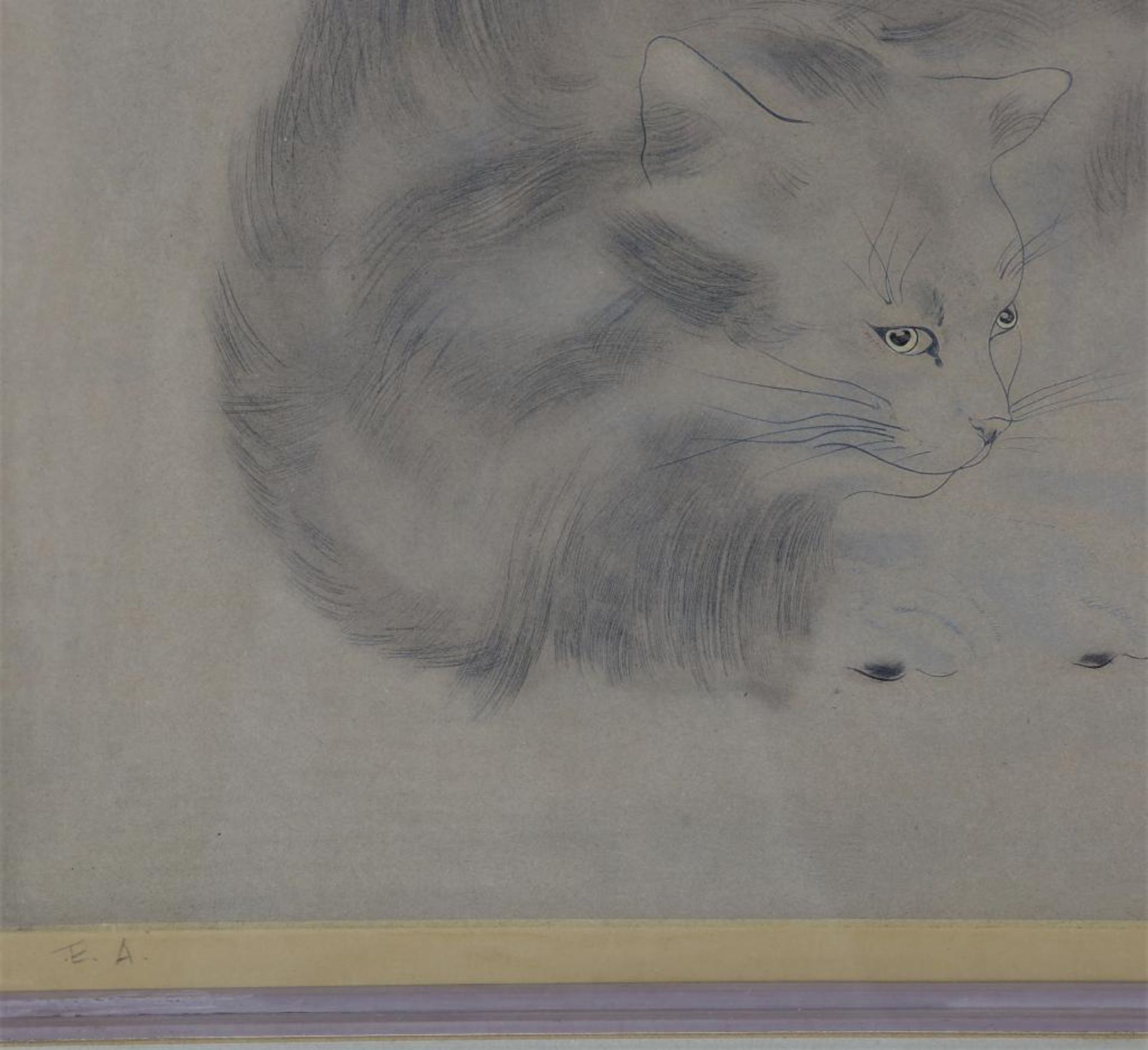 Foujita, liggende kat, ets - Image 5 of 6