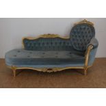 Cremelak Louis XV-stijl chaise longue