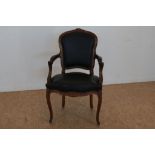 Noten Louis XV-stijl damesfauteuil