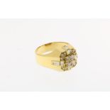 Geelgouden ring, diamanten, ca. 1,26 ct