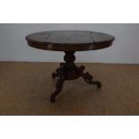 Mahonie Biedermeier tafel met gesculpte