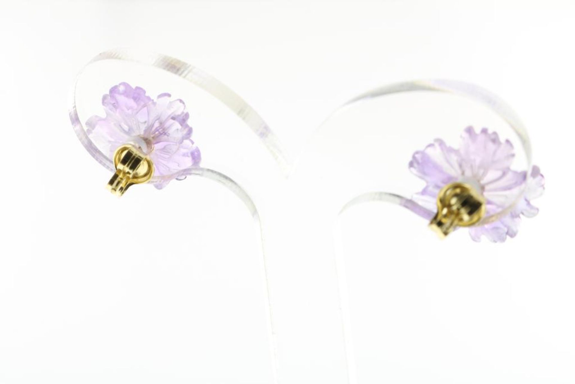 Gouden oorbellen met amethist en diamant - Bild 2 aus 2