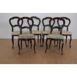 Serie van 6 mahonie stoelen