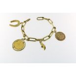 Gouden closed-forever armband met bedels