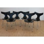 Serie van 6 Dolfphin stoelen
