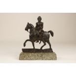 IJzeren sculptuur soldaat te paard