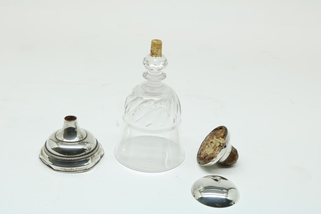 Karaffen, coupe en glas, zilveren montuu - Image 2 of 2