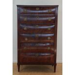 Mahonie chiffoniere met 6 laden