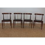 Serie van 4 rozenhouten design stoelen