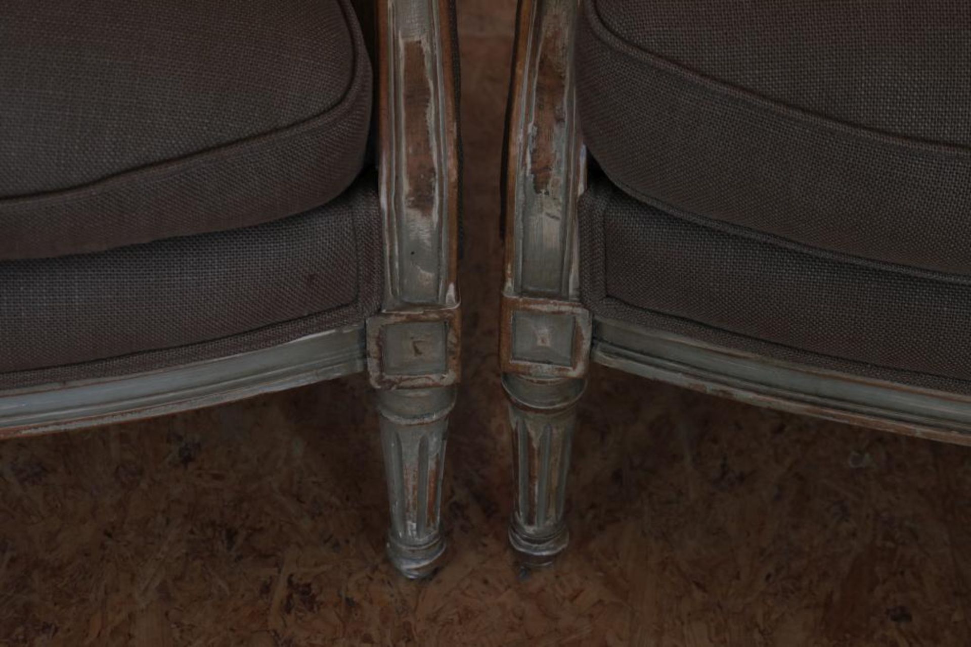 Stel Louis XVI fauteuils - Image 3 of 4