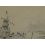 de Meyer, winterlandschap, tekening