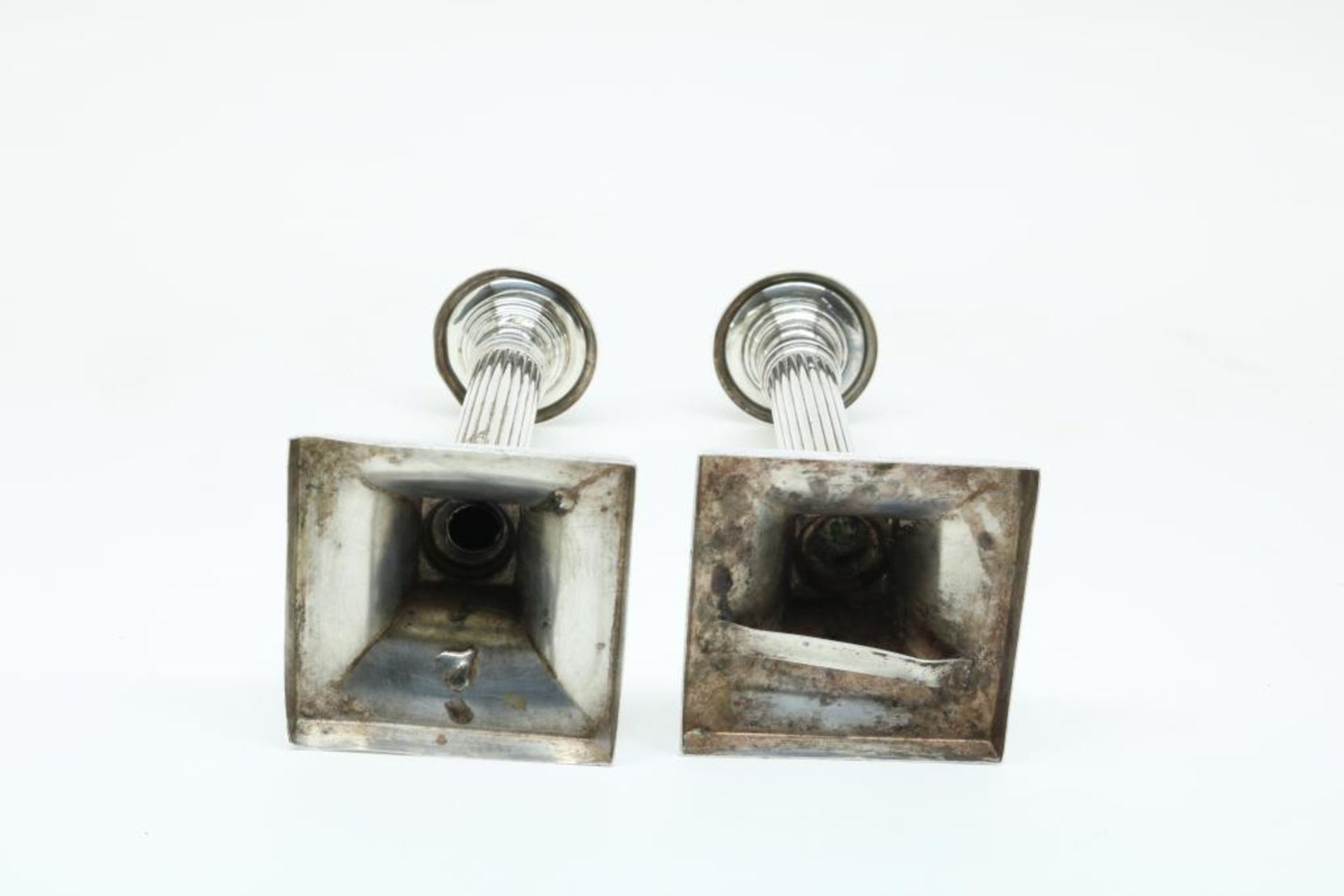 Twee zilveren kandelaars, ribbuis - Bild 3 aus 4