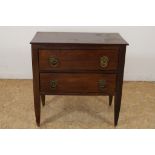 Mahonie commode met 2 laden