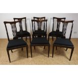 Set van 6 mahonie stoelen