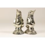 Stel verzilverd bronzen Art Deco pinguin