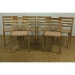 Serie van 6 eiken stoelen