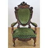 Mahonie Willem III armfauteuil