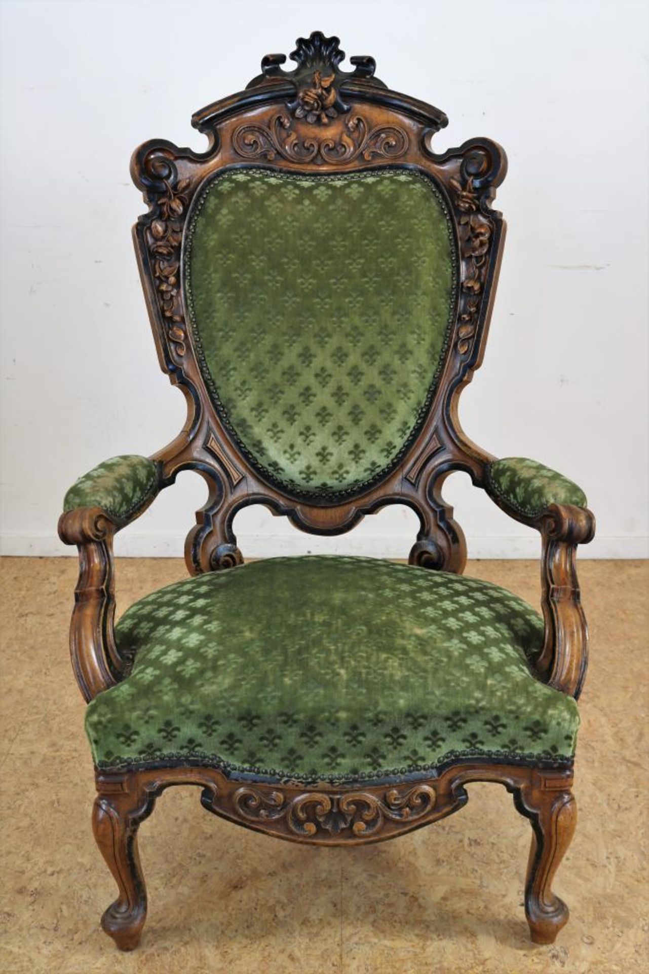 Mahonie Willem III armfauteuil