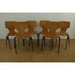 Serie van 6 multiplex stapelbare stoelen
