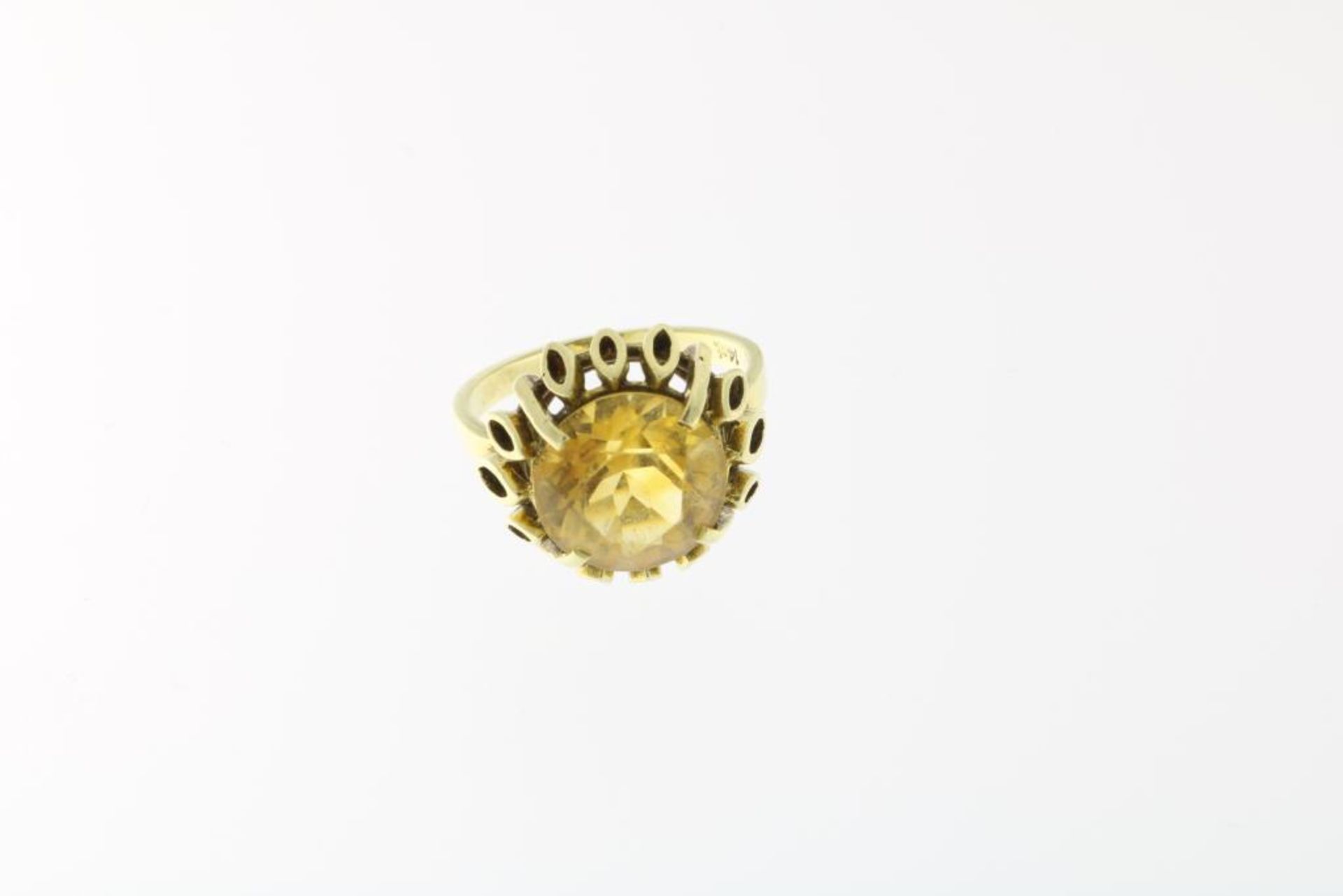 Geelgouden moderne ring met citrien - Bild 3 aus 3