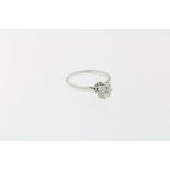 Witgouden solitaire ring, ca. 0,80 ct.