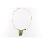 Geelgouden collier met scarabee