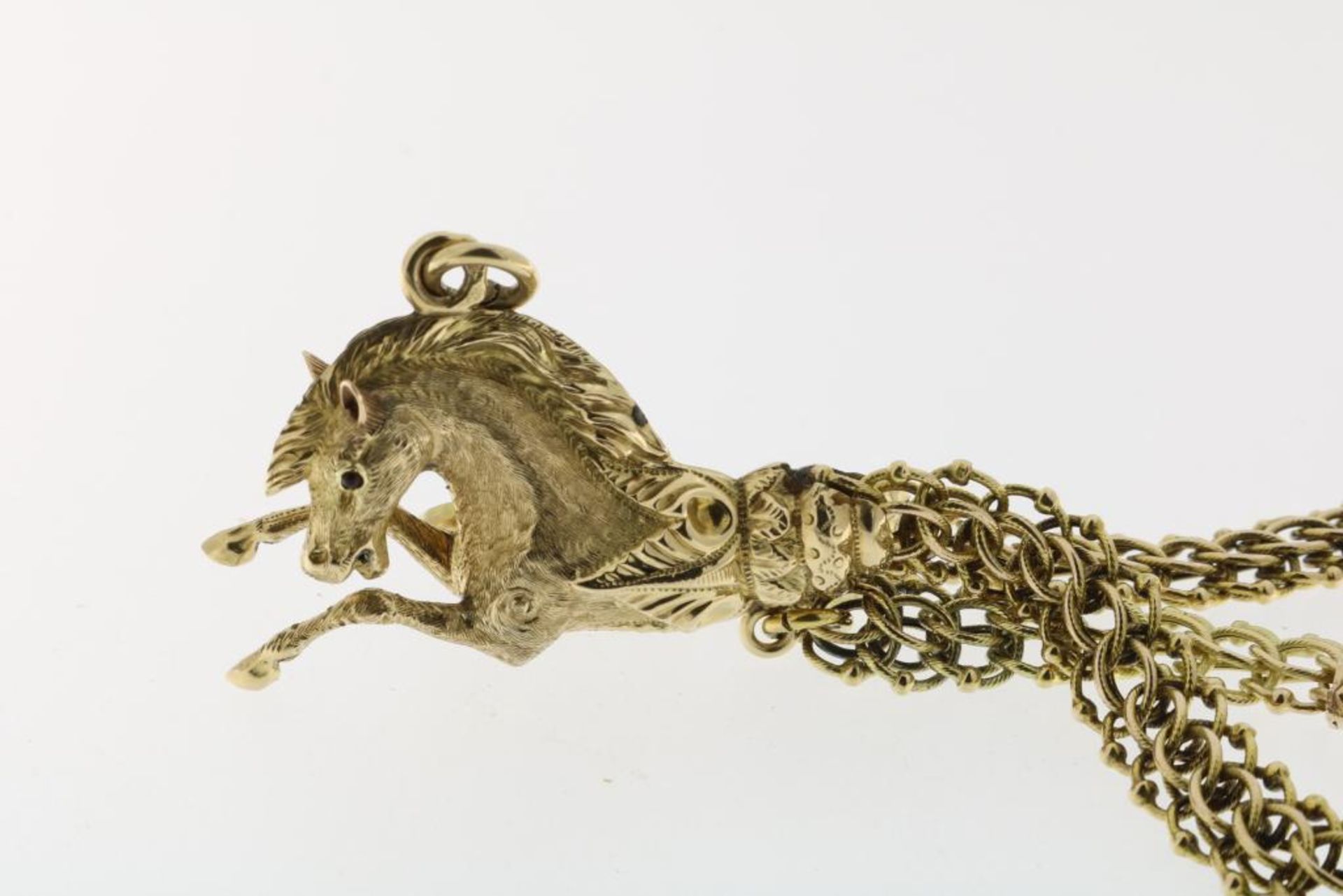 Gouden horlogeketting met paardenhoofd - Bild 2 aus 3