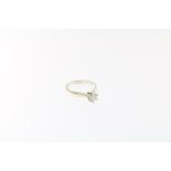 Witgouden solitaire ring, diamant, 0,59