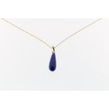 Roségouden collier, lapis lazuli hanger