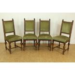 Serie van 4 Renaissance-stijl stoelen