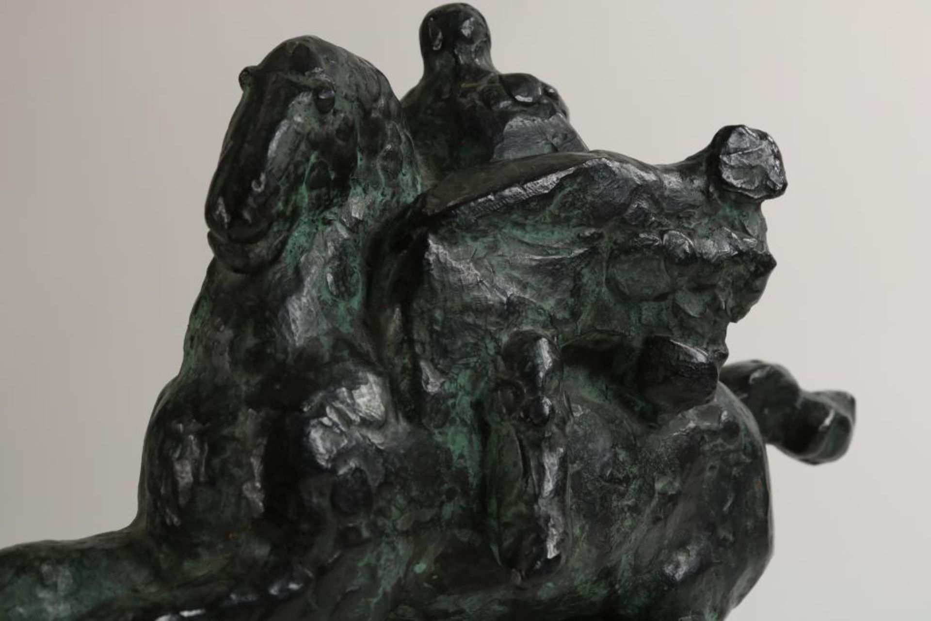 Bronzen sculptuur van paard en ruiters - Bild 2 aus 4
