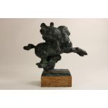 Bronzen sculptuur van paard en ruiters