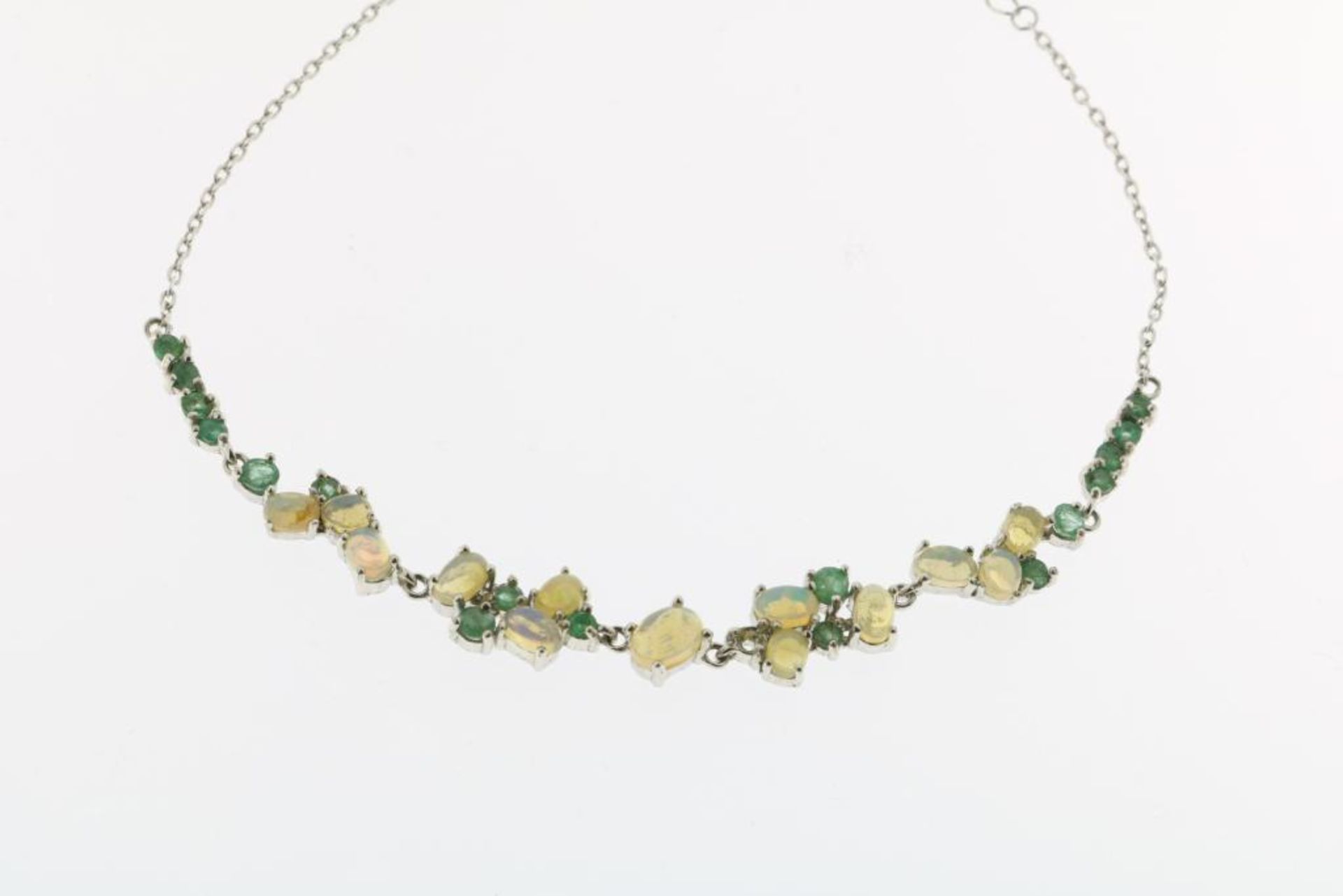 Zilveren armband met opaal en smaragd - Bild 2 aus 2