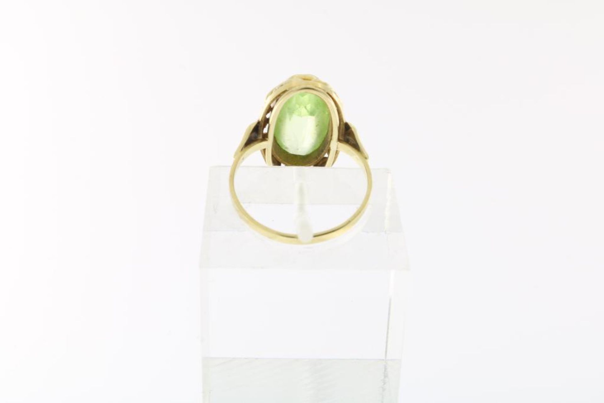 Geelgouden ring met synthetische spinel - Bild 3 aus 3