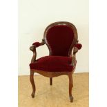 Mahonie Willem III fauteuil