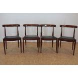 Serie van 4 rozenhouten design stoelen