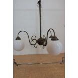 Geelkoperen 3-lichts hanglamp
