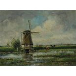 Onbekend, molen in landschap