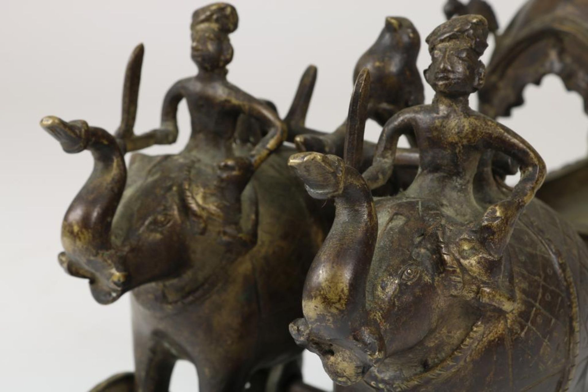 Bronzen rijtuig met 2 olifanten, Tibet - Bild 3 aus 5