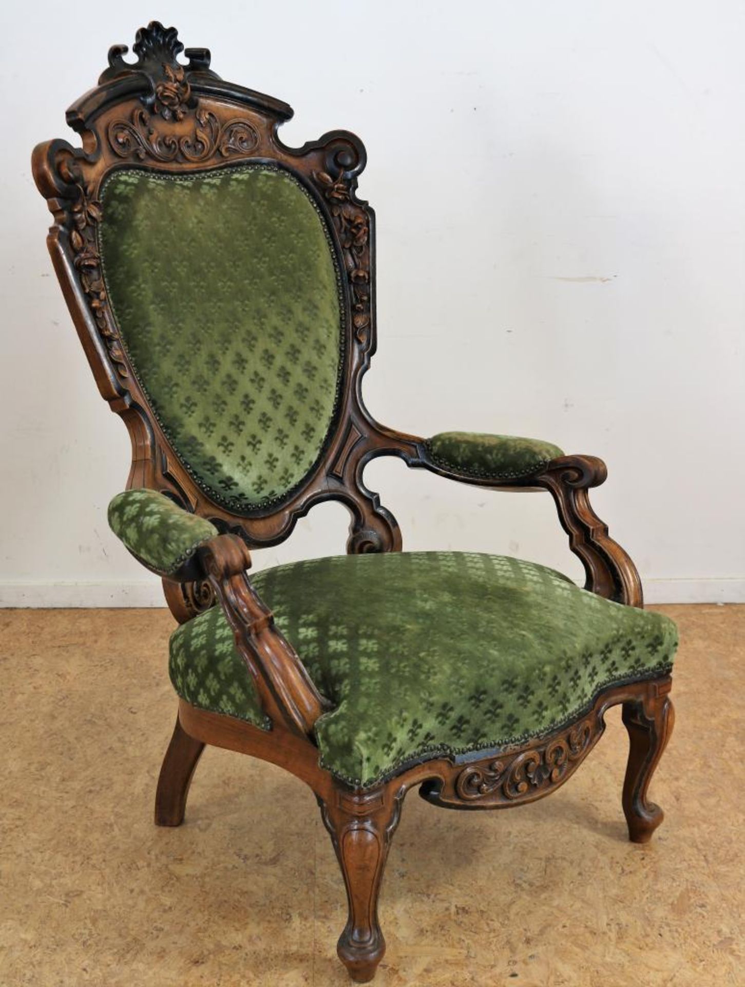 Mahonie Willem III armfauteuil - Image 5 of 6